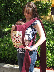 Modern Deluxe Mei Tai Carrier - "Merlot Mod Blossom"